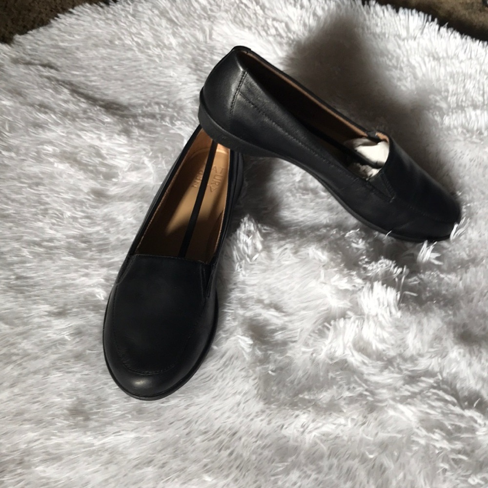 Black leather shoes